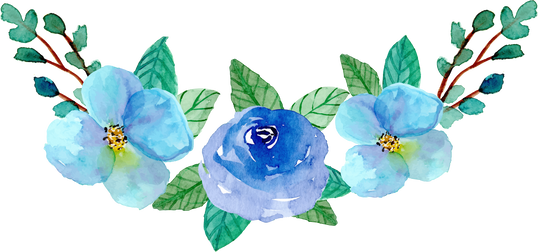 Watercolor blue flower arrangement